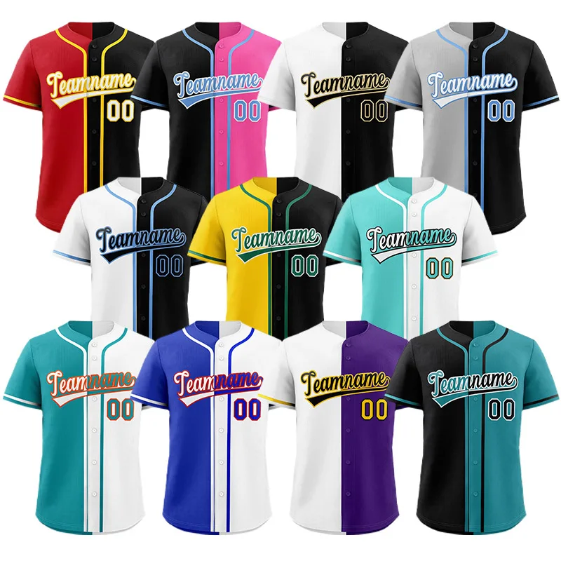 

Бейсбольная рубашка с разрезом на пуговицах и цифровым принтом, спортивная бейсбольная майка с персонализированным именем и номером для мужчин и женщин