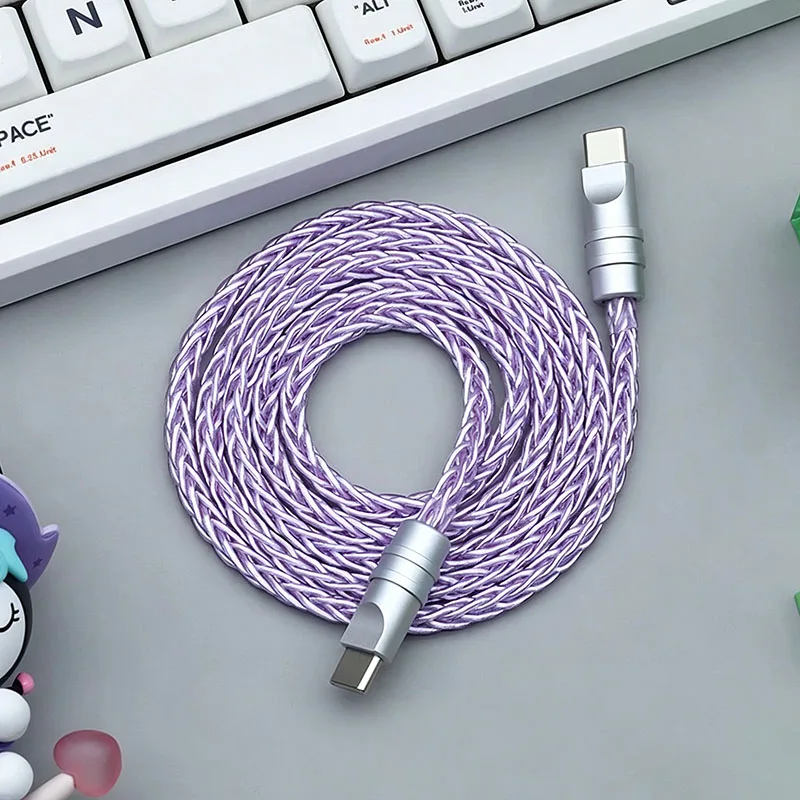 

Custom 240W Fast Charging Type C to Type C Cable 8-Strand Braided Single Crystal Copper USB C Cord for Phone Laptop Car Charger