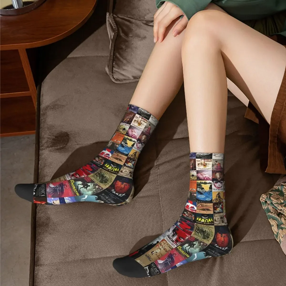 Opera Socks Harajuku Sweat Absorbing Stockings All Season Long Socks Accessories for Man's Woman's Birthday Present