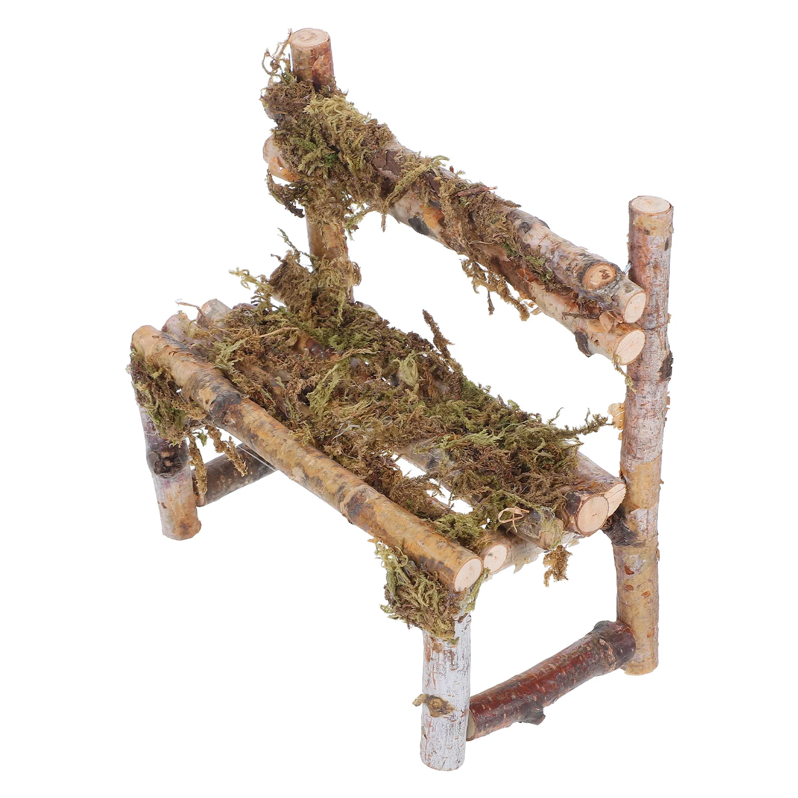 

Miniature Wooden Chair Ornament Mini Furniture For Dollhouse Decor Garden Patio Micro Landscape Handcrafted Small Bench