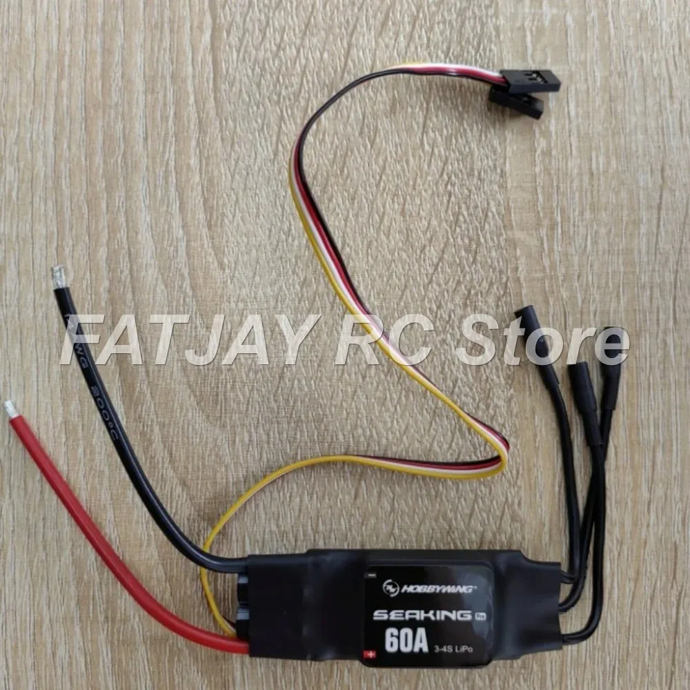 FATJAY 60A 3-4S Brushless ESC Hobbywing Seaking-60A-V3 Electronic Speed Controller for RC Boat
