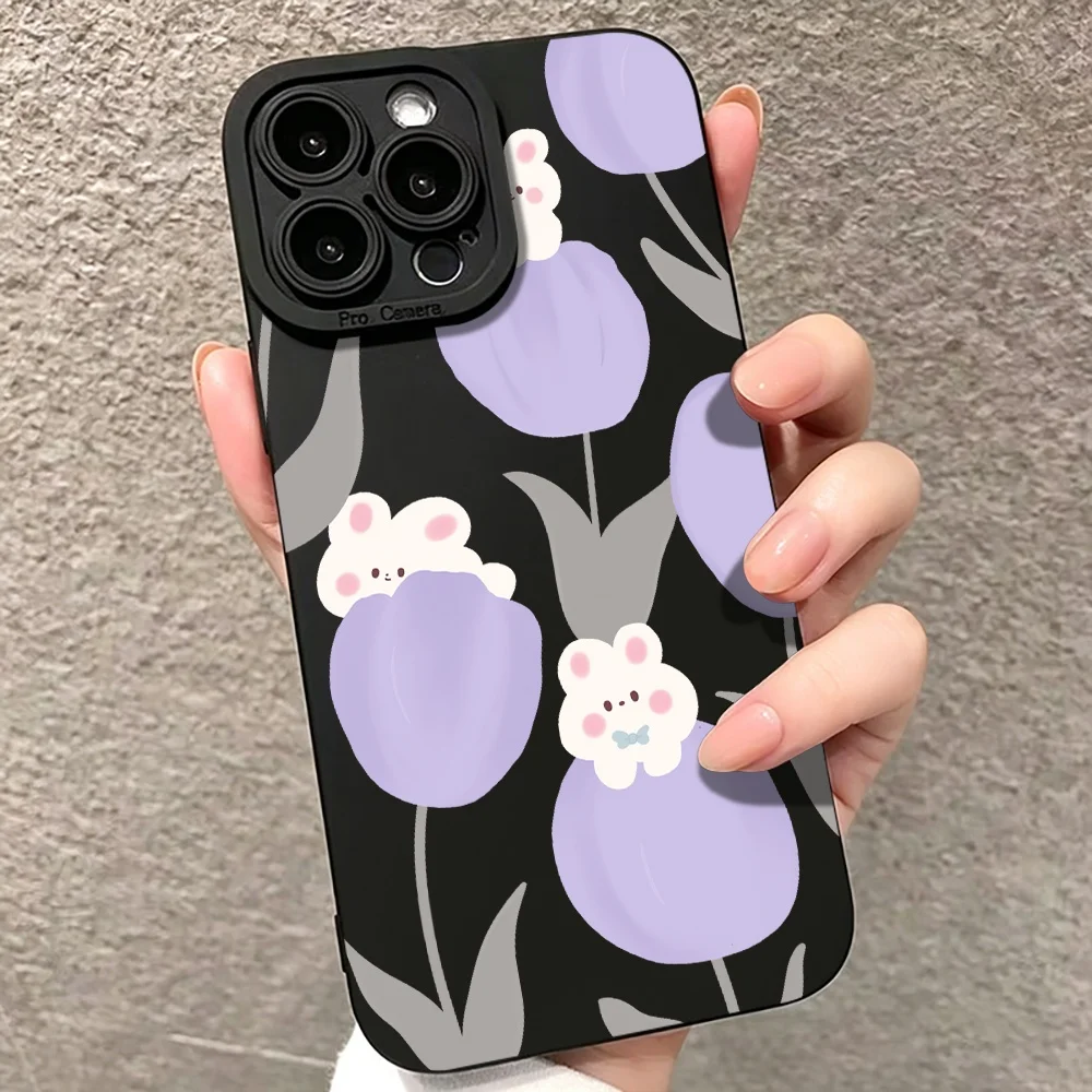 Tulip Rabbit Phone Case for Samsung Galaxy S26 S25 S23 S22 NOTE 20 Ultra S22 S25 S24 S23 S26 S21 Plus S24 S23 S21 FE A56 Cover