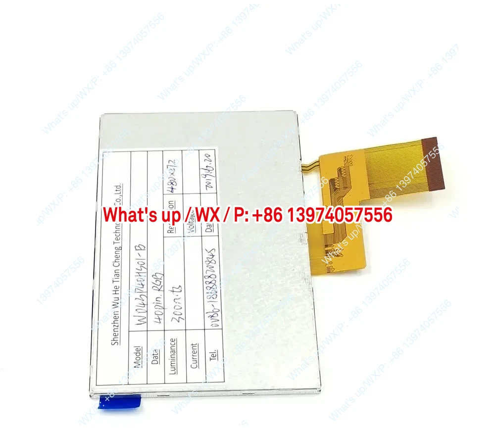 4.3 inch 480x272 RGB 24bit 350 bright TFT LCD display module with ST7282 ili6485 NV3047 Driver