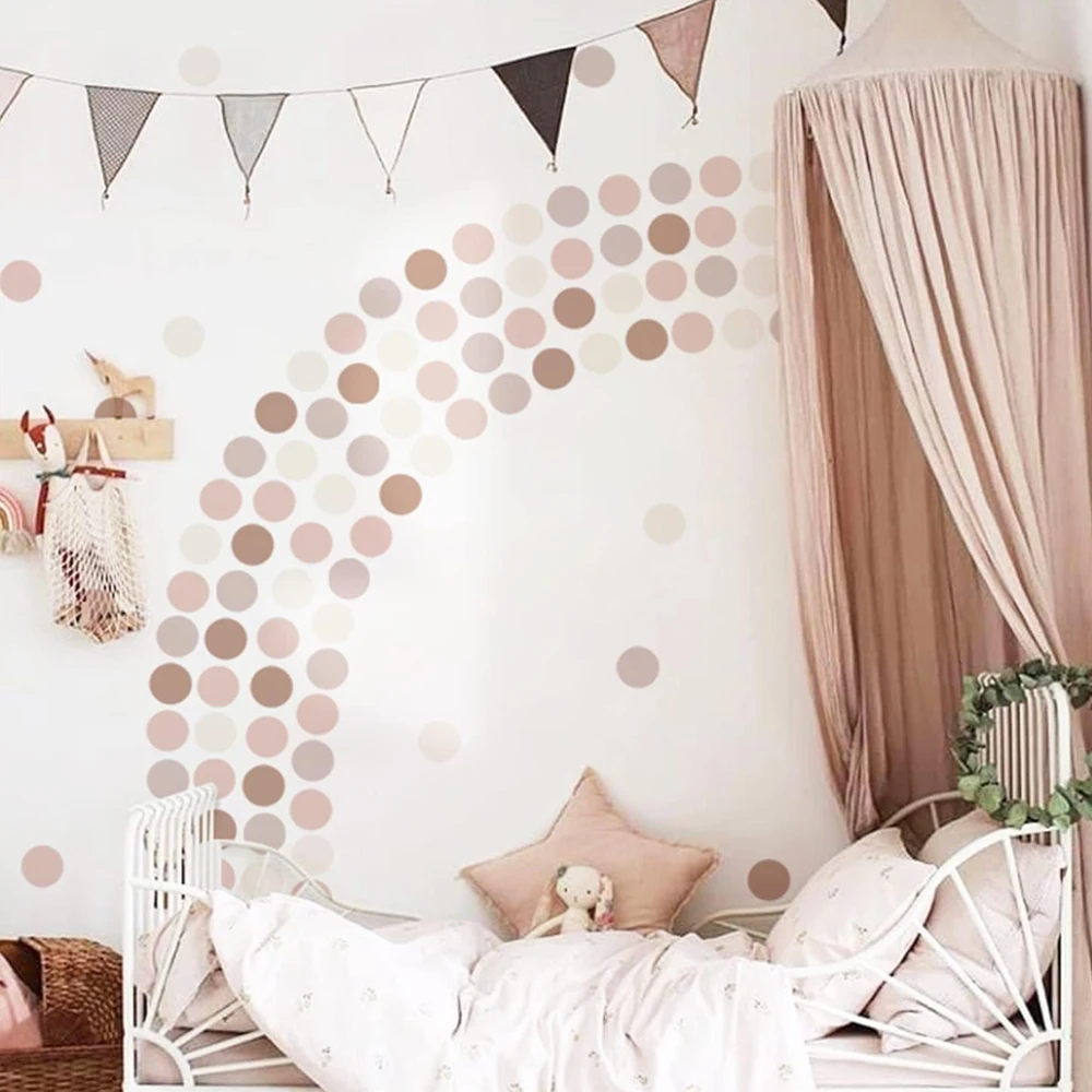 Boho Polka Dots Wall Stickers Wall Decals Home Decor Peel & Stick Waterproof Easy to Clean Nursery Baby's Room Children