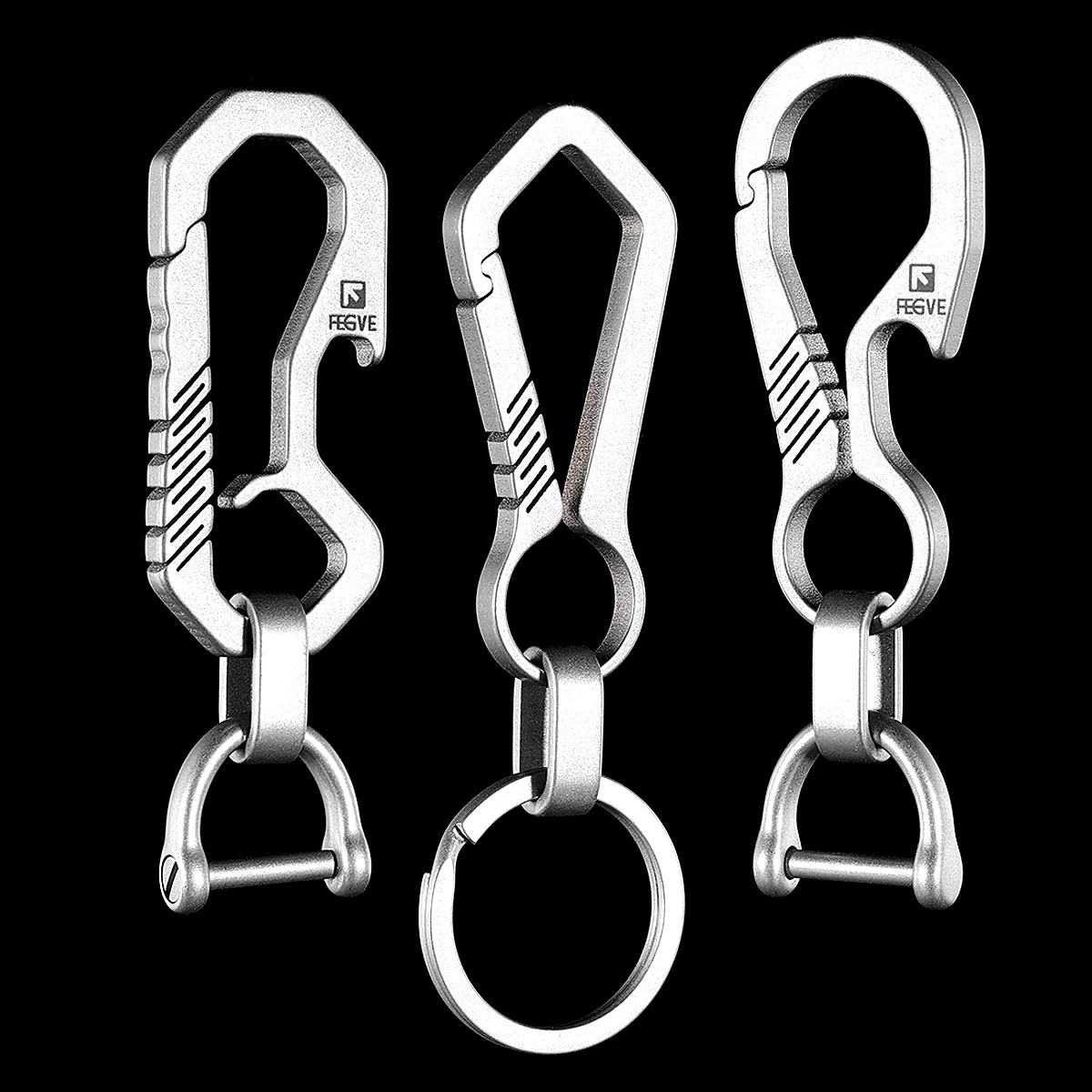 Titanium Keychain Buckles Men EDC for Car Key Chain Horseshoe Buckle for Key Rings Holder Tool Carbiner Jewelry Accessories Gift