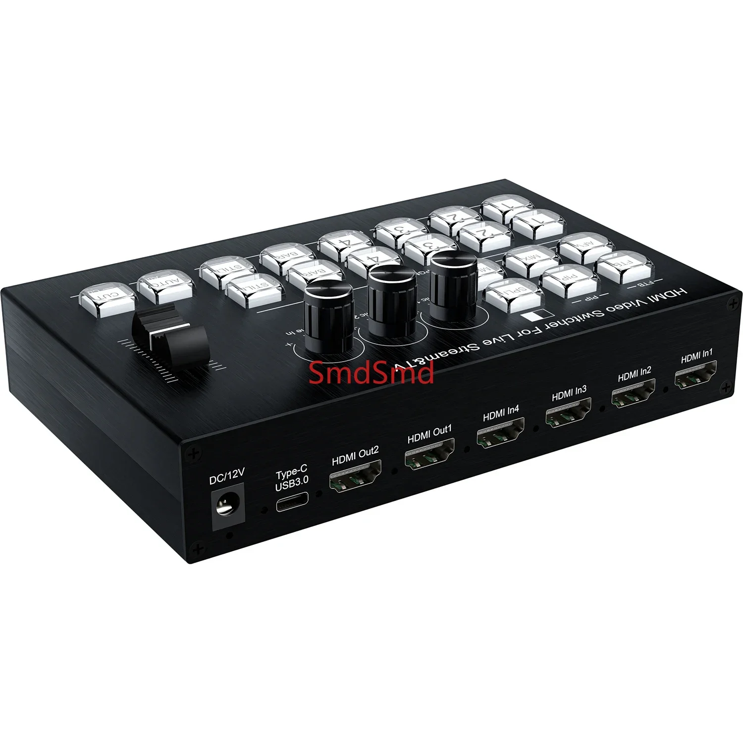 Camera 4 Channel HDMI Video Mixer Switcher Video Capture 1080p60 Live Streaming PGM Seamless Switch Output 6 Pictures PVW