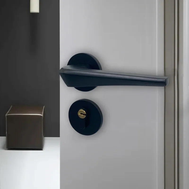 

New Simple Split Lock Bedroom Door Lock Black Handle Lock Spray Paint Door Handle Door Locks