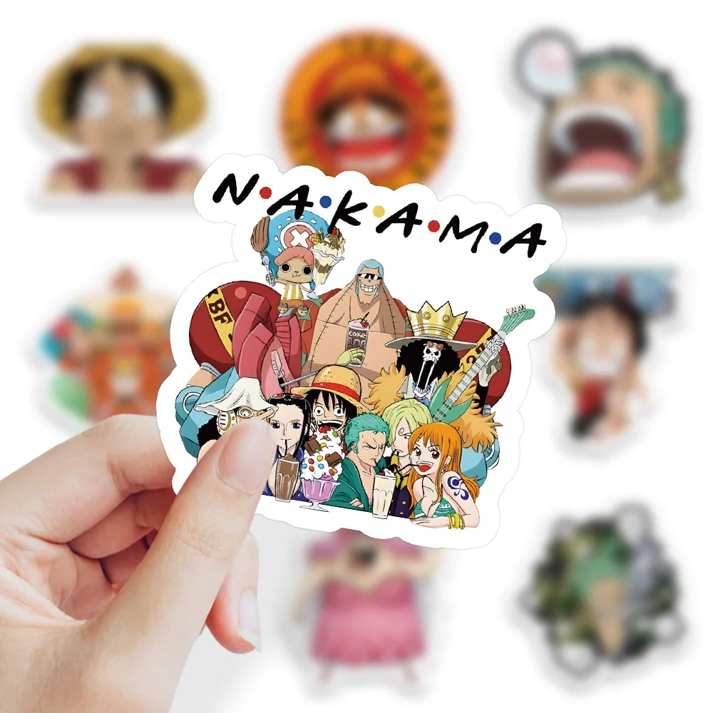 10/50/100PCS Cool One Piece Anime Cartoon Stickers Decals For Kids DIY Laptop Scrapbook Fridge Graffiti Funny Sticker Toy Gifts