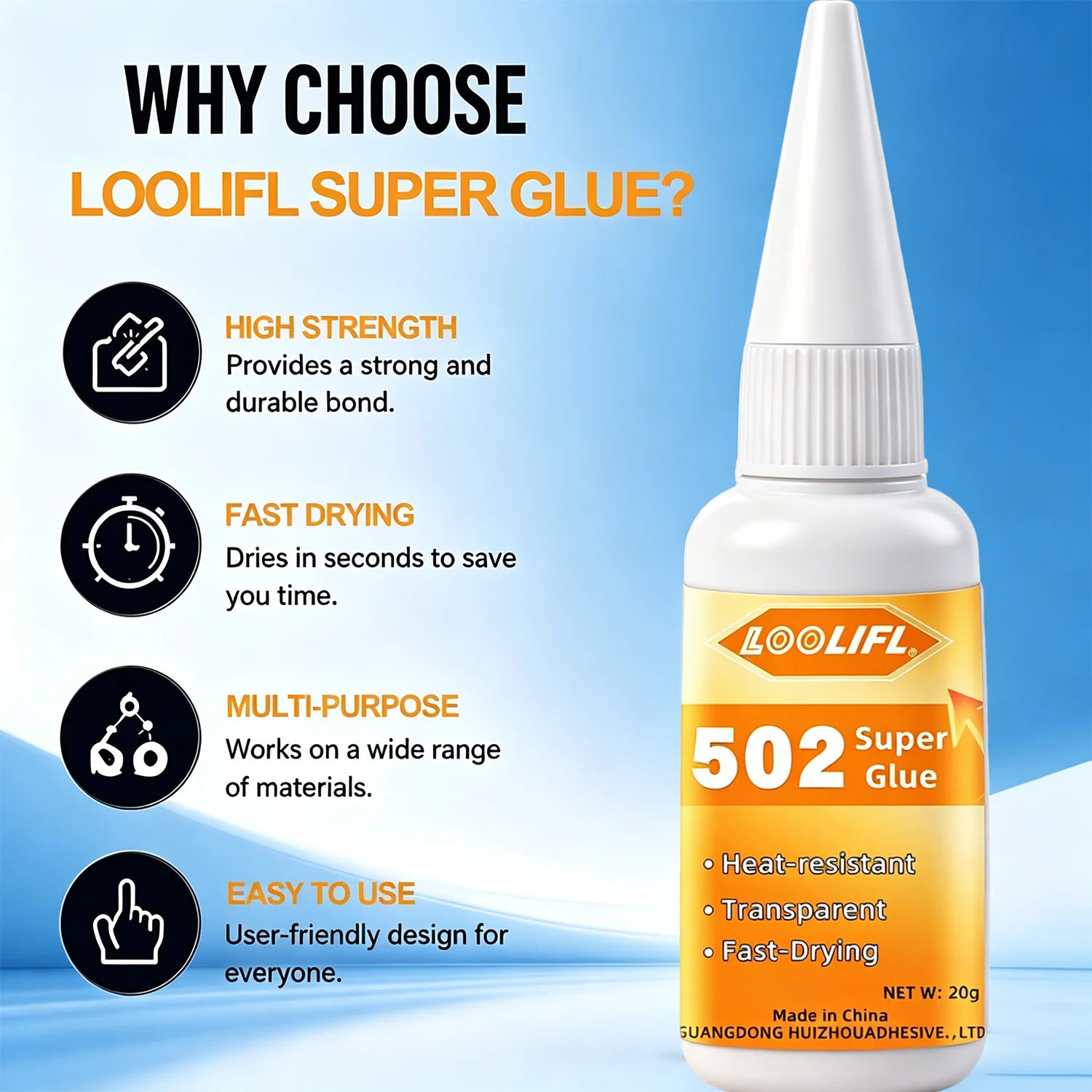 Versatile 502 Super Glue Precise Repairs Instant Adhesive Universal Fast Drying For DIY Craft Daily Fixing Wood Glass Hardware