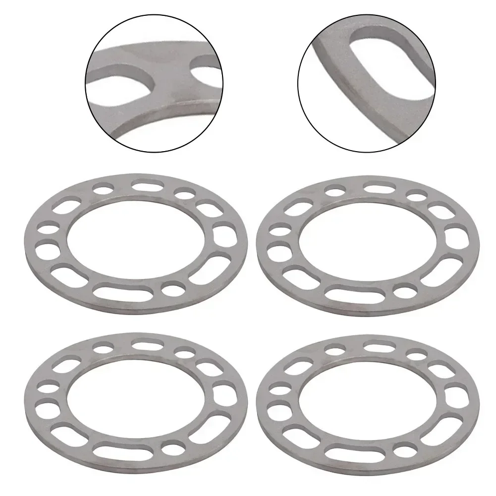 4pcs Wheel Spacer 1/4INCH 6mm Wheel Spacer Alloy Aluminum Shims For Car Wheel Fixing For 4-5 Hole Flange Gasket Auto Parts