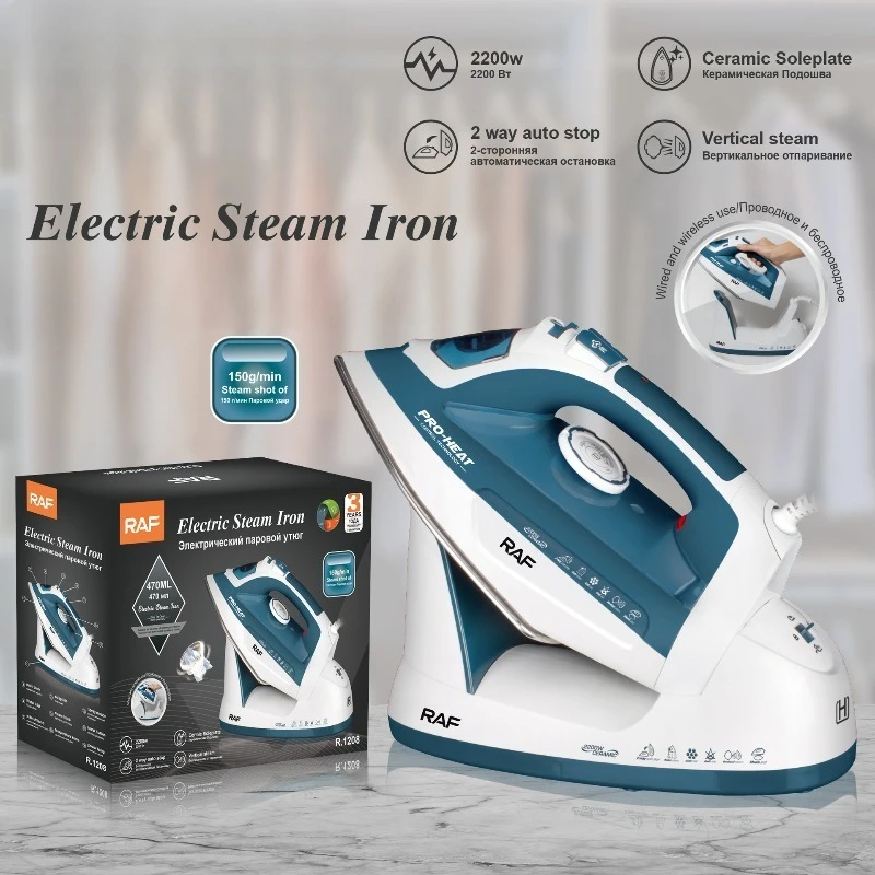 2200W Electric Irons Portable Mini Garment Steamer Steam Iron For Clothing Iron Adjustable Ceramic Soleplate Iron For Ironing