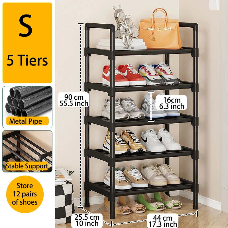 Meerlaags metalen schoenenrek, grote capaciteit schoenenopberger voor entree, kast, garage, schoenenplank voor woonkamer