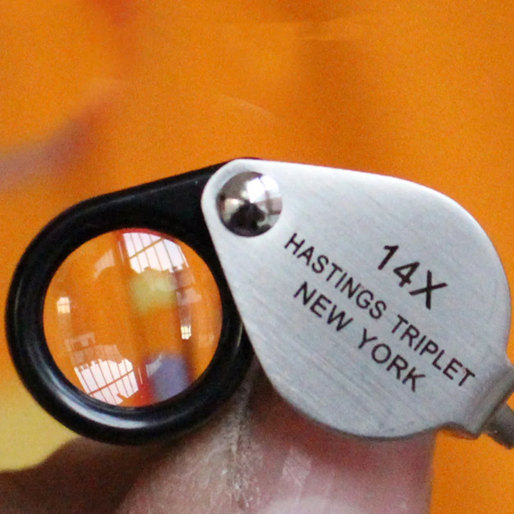 14 X Times Magnifying Glass Jewelers Eye Loupes Foldable Magnifier Handheld Jewelry Coins Lupe Optics Lens