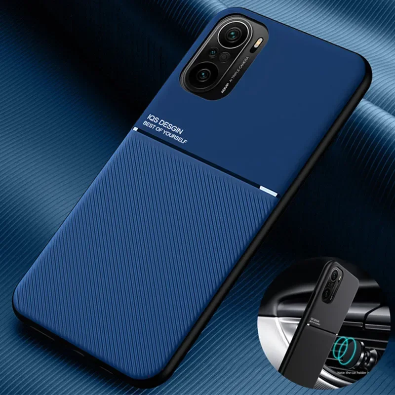 

For Xiaomi Poco F3 Case Car Magnetic Holder Leather Plate Back Cover For Pocophone Little Poco F3 F 3 PocoF3 F3poco Phone Cases