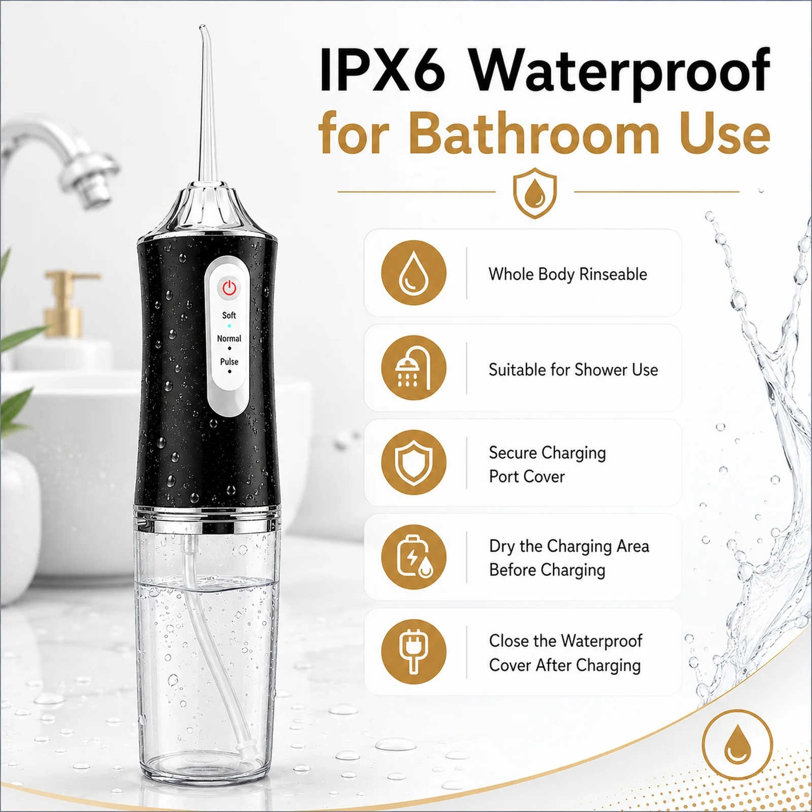Pro Dental Oral Irrigator Flosser Removal Cleaning Wireless Brush Ipx7 Store Water Floss Irigator Waterpick For Tooth Mouth