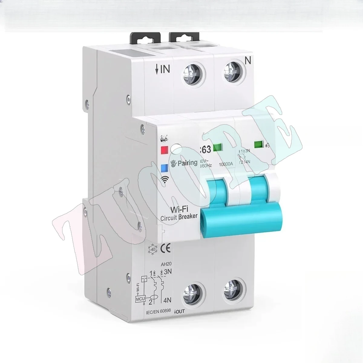 TONGOU API TO-QCB2 قطاع دارة ذكي واي فاي 63a 2 القطب التلقائي إعادة إغلاق تويا واي فاي الجدار التبديل 60a