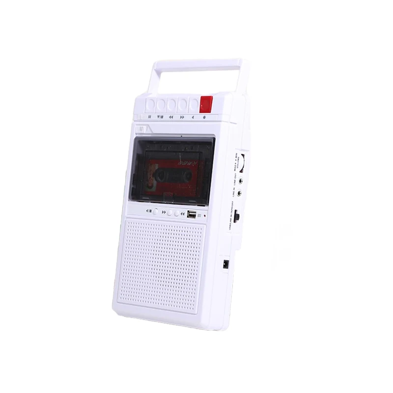 Retro Stereo Cassette Player Walkman Cassette Tape Music Audio Auto Reverse with Recorder External Speaker USB Playback