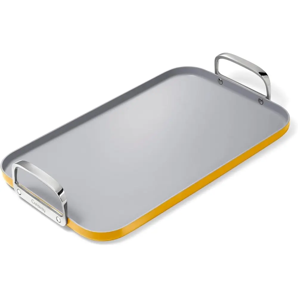 

19x12 Inch Double Burner Non-Stick Griddle Pan - PTFE and PFOA Free - Oven Safe - Suitable for All Cooktops