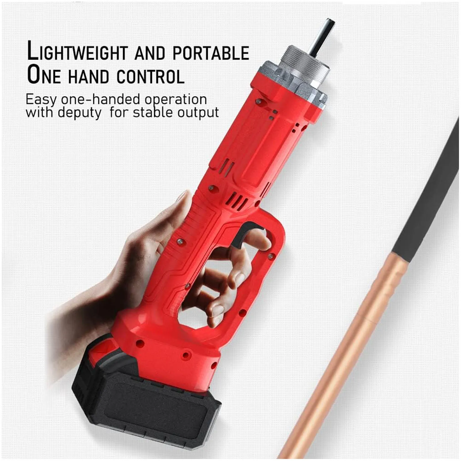 Concrete Air Bubbles Remover Cordless Concrete Vibrator 2500mAh Lithium Battery Powered Handheld Concrete Air Bubbles Remover