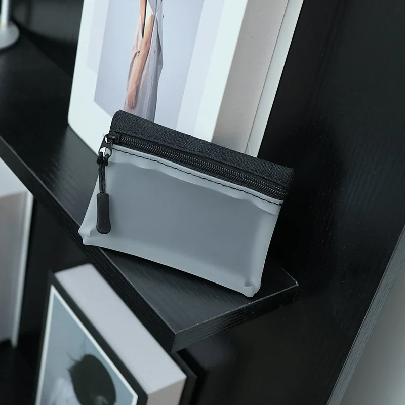 10pcs Coin Purses Women Oxford Tpu Plain Multifunctional Transparent Protable Short Card Storage Bag