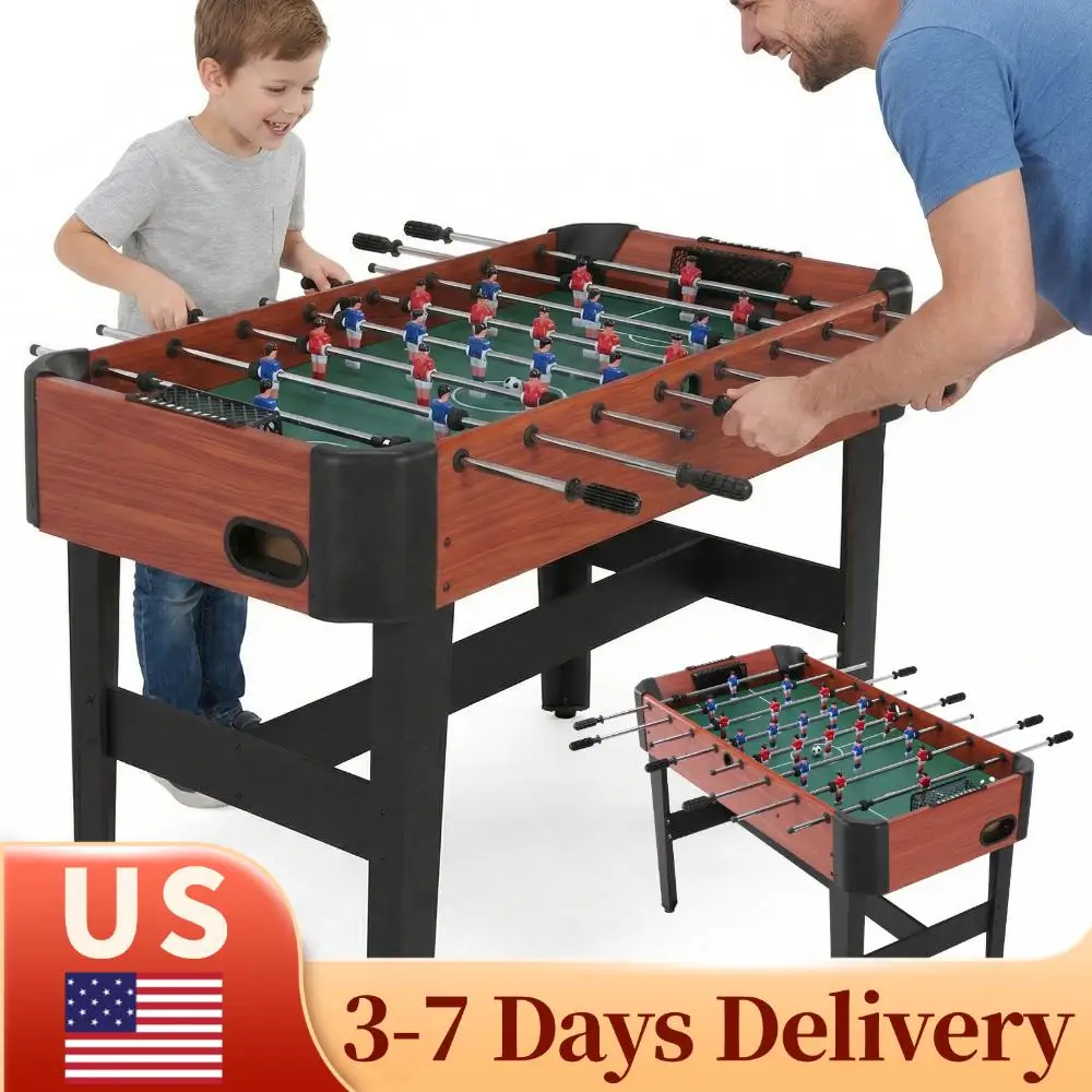 

47 Inch Arcade Soccer Set with Score Keeper Indoor Foos Ball Table with Counterbalanced & Uniformed Men for Home Office Man Cave
