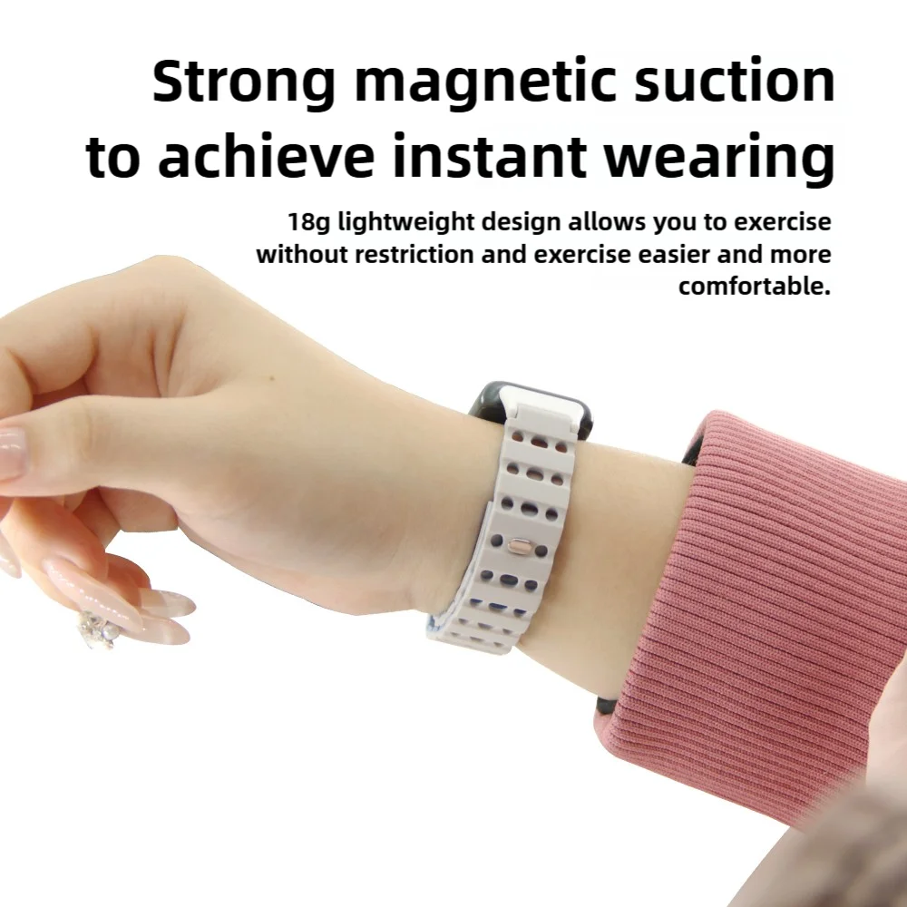 Magnetic Watch Strap For Huawei Band 7 Air Hole Soft Silicone Quick Release Breathable Replacement Wristband Sport Smartwatch