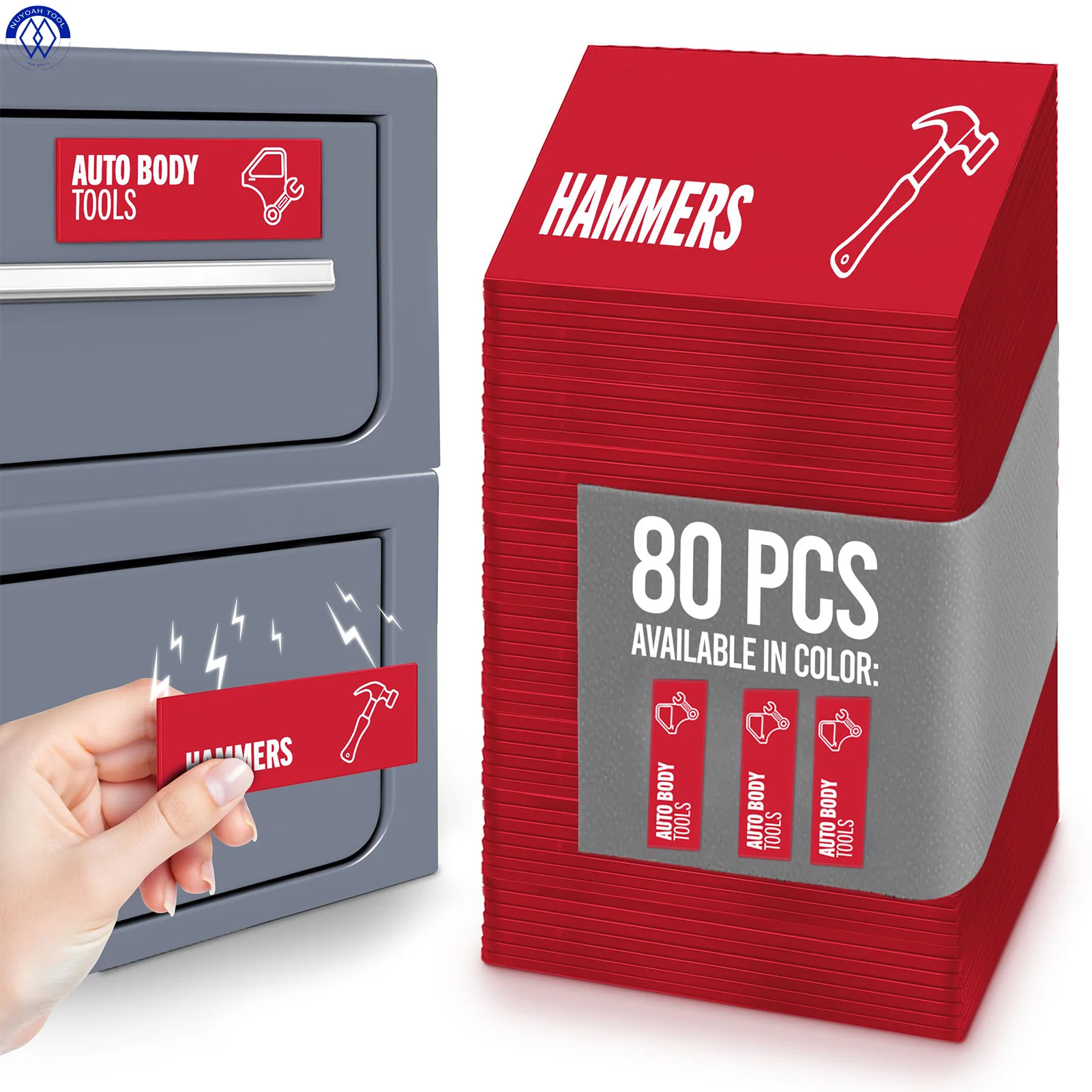 

80 шт., набор магнитных этикеток для инструментов, сильный магнит для организации инструментов на ящике для инструментов, верстаке, металлические поверхности для ящика для инструментов, верстака