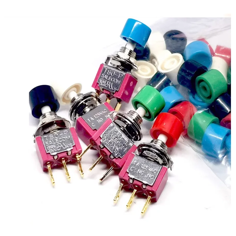 1pcs  SH T80-P Series P8701 3-Pin Snap-Acting Click Momentary ON-MOM Mini Push Button Switch gold plated feet