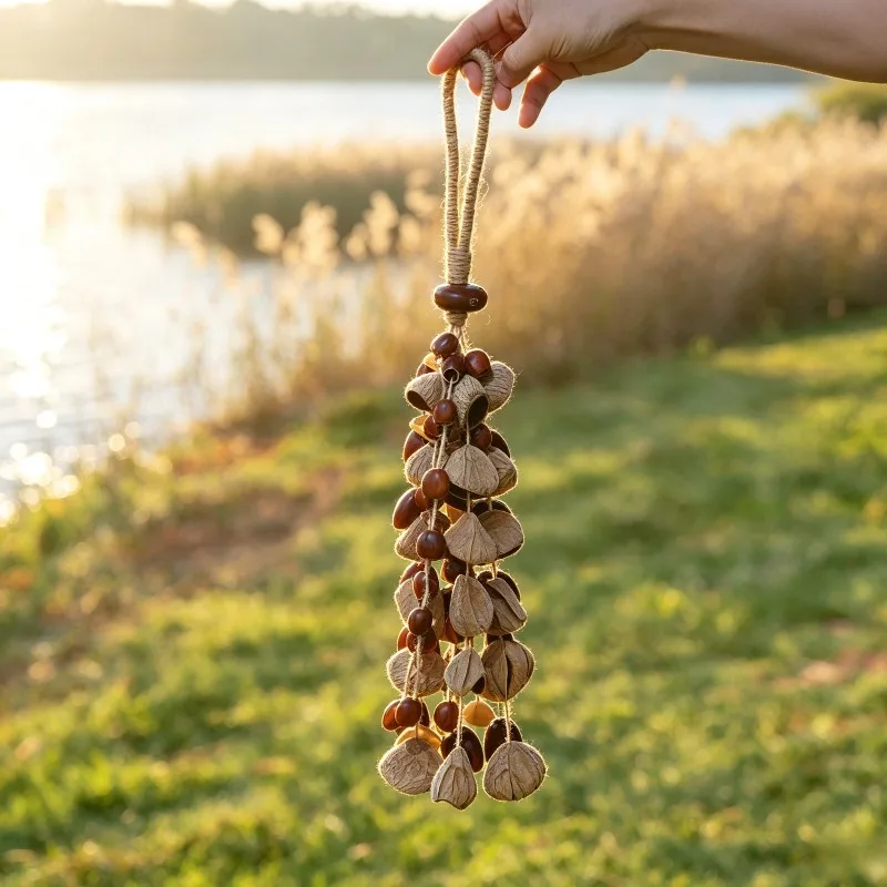 Natural Fruit Shell Bell Meditation Chimes Sound Healing Outdoor Hanging Wind Bells Yoga Accompaniment Instruments Handbell