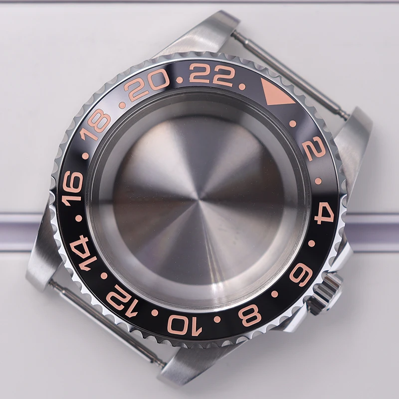 40mm High Quality 316 Steel Watch Case Sapphire Glass GMT MASTER For Seiko NH35 NH36 Miyota 8215 ETA 2824 Movement 28.5mm Dial