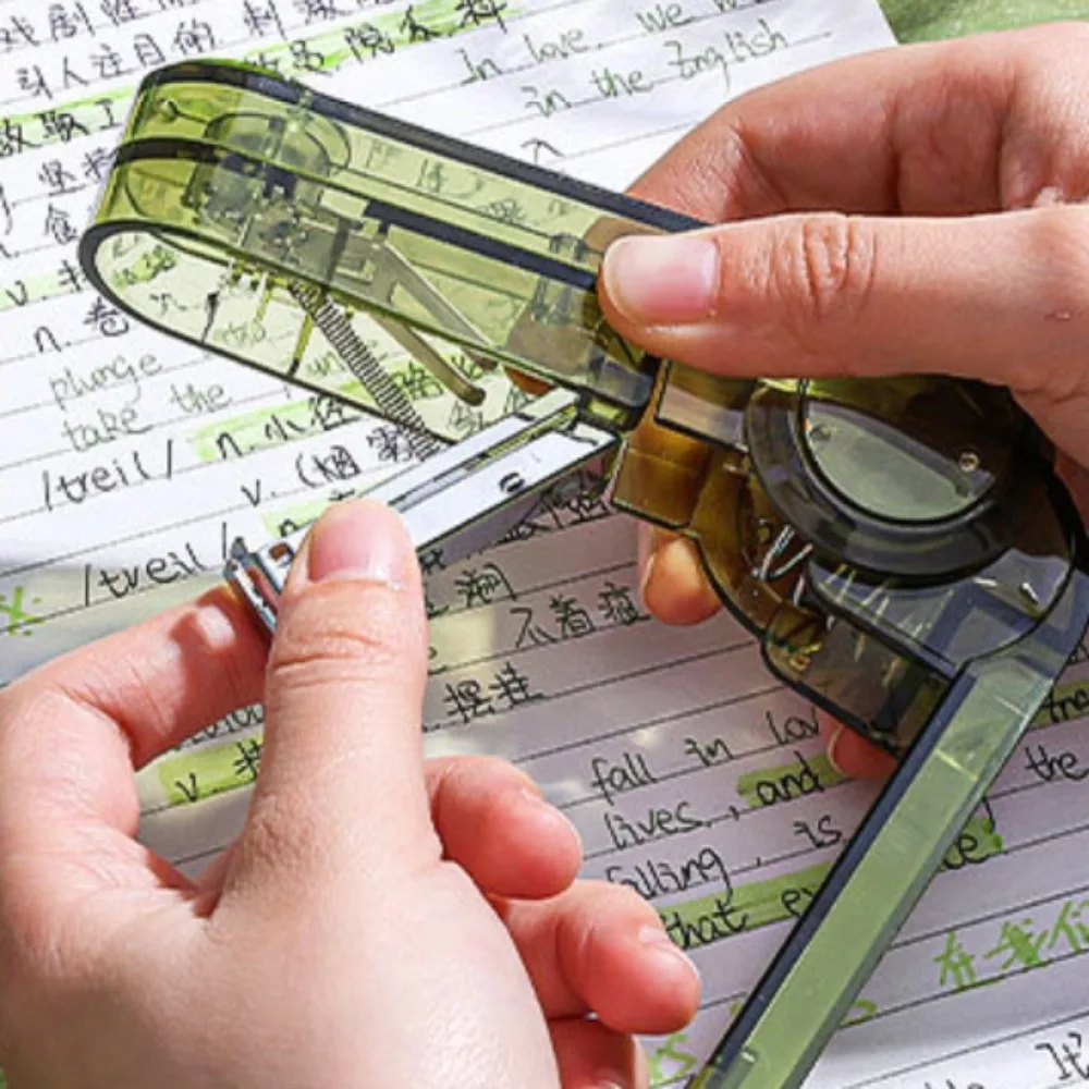 Manual 360° Rotatable Stapler Bookbinding Tool Lightweight Transparent Stapler Plastic Creative Book Binding Machines