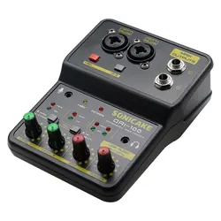 SONICAKE Mixing Console Mini Audio Mixer 2 Channel with Sound Card For PC Recording/DJ Studio/Music Recording Home Karaoke