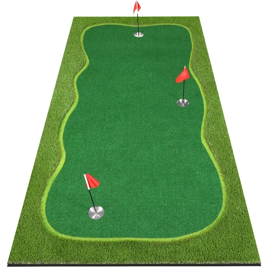 

Professional Large Golf Putting Green Mat with Movable Cup and Slope Pad for Indoor and Outdoor Practice Ideal for Home Garage