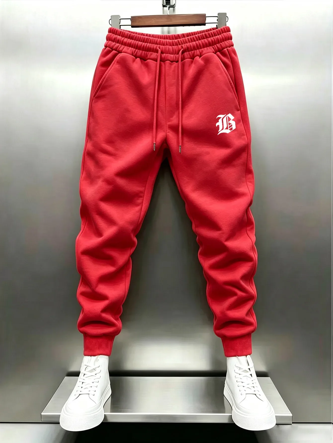 2026Mens Sweatpants Fit Joggers for Sports and Streetwear Loose Casual Pant Drawstring Multi-pocket Men Printed Long