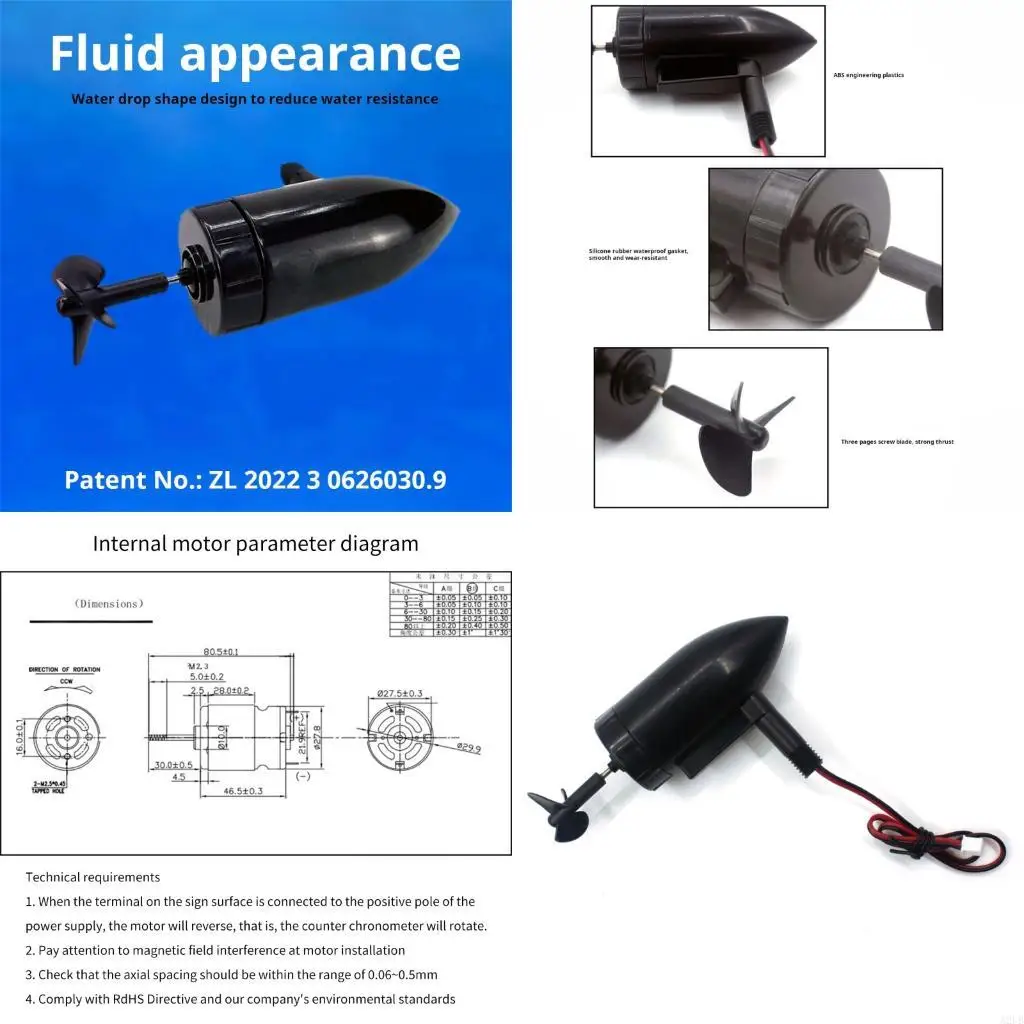 

Enhances Speed Propeller Waterproof Boat Speed Enhancer for Baits Boats Produced From Hard Plastic for Long Lasting Use A2UB