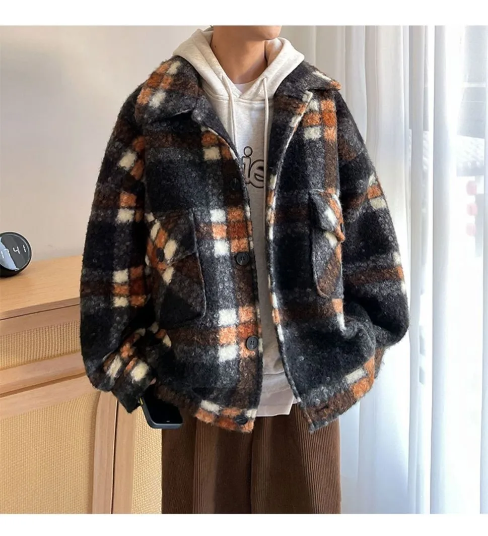 

Мужская куртка из шерстяной смеси в корейском стиле, с элементами карго, для активного отдыха, из канваса, утепленная, из натуральной кожи, простая, элегантная, с регулируемой талией