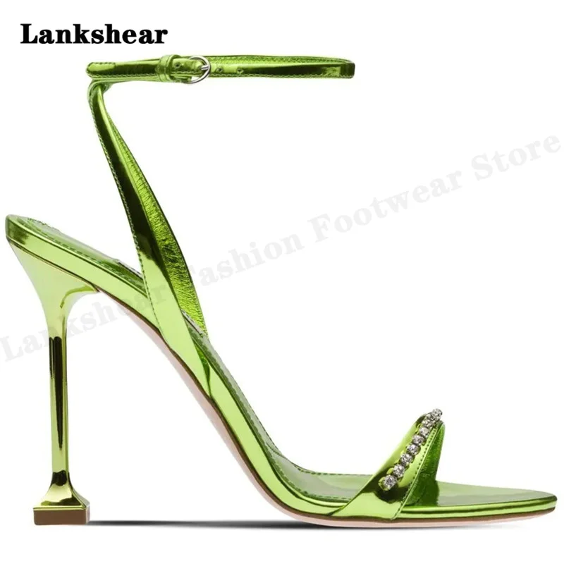 2023 New Ladies with High Heels with High Heels Women's Fashion Sandals, Drilling Toes Sexy Temperament Heel Women's Shoes