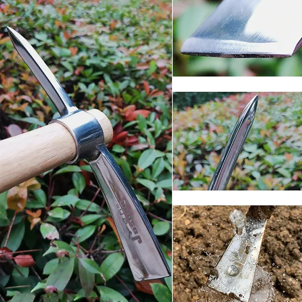 Imagem -02 - Enxada Pequena Multifuncional para Jardim Picareta ao ar Livre Prospecção Geológica Ferramentas Manuais de Montanhismo Aço Inoxidável