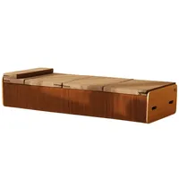 High quality Creative   Paper Folding Bed Bedroom Furniture Rollaway Guest Single Bed Cot Fold Out Bed  with Thick Memory Foam