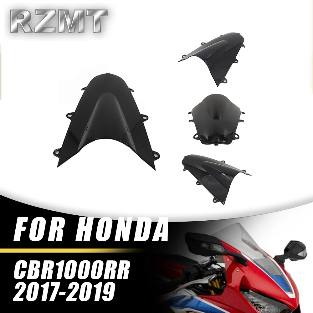 

Front Double Bubble Wind Deflector Windscreen For HONDA CBR1000RR 2017-2019 2018 Motorcycle Accessories Windshield Black