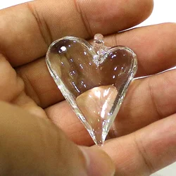 2pcs Clear Transparent Murano Glass Heart Charms For Handmade Bracelet Earrings Necklace Pendant DIY Jewelry Making Accessories