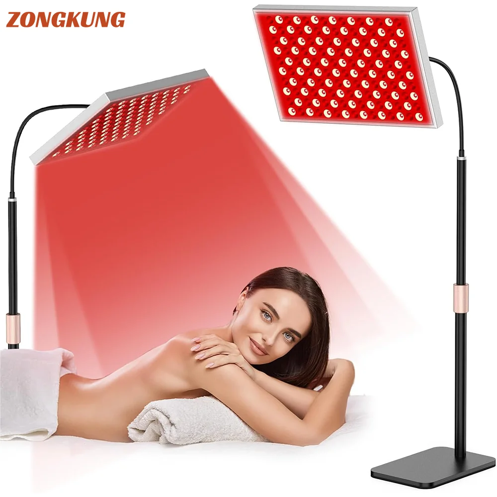 Terapia de luz roja de 45W para el cuerpo, Panel de terapia de luz infrarroja con soporte, luz roja de 660nm y dispositivo de terapia LED infrarroja de 850nm