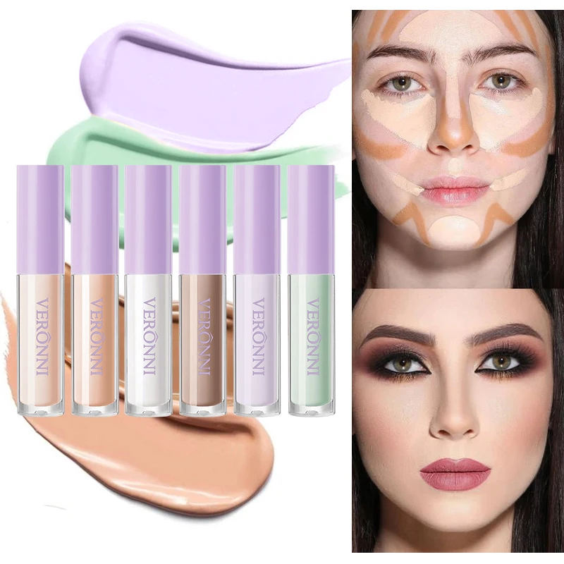 Corrector de Ojeras VERONNI, Corrector Líquido de Cobertura Total para Ojeras, Imperfecciones, Corrector Ligero Sin Arrugas para el Rostro