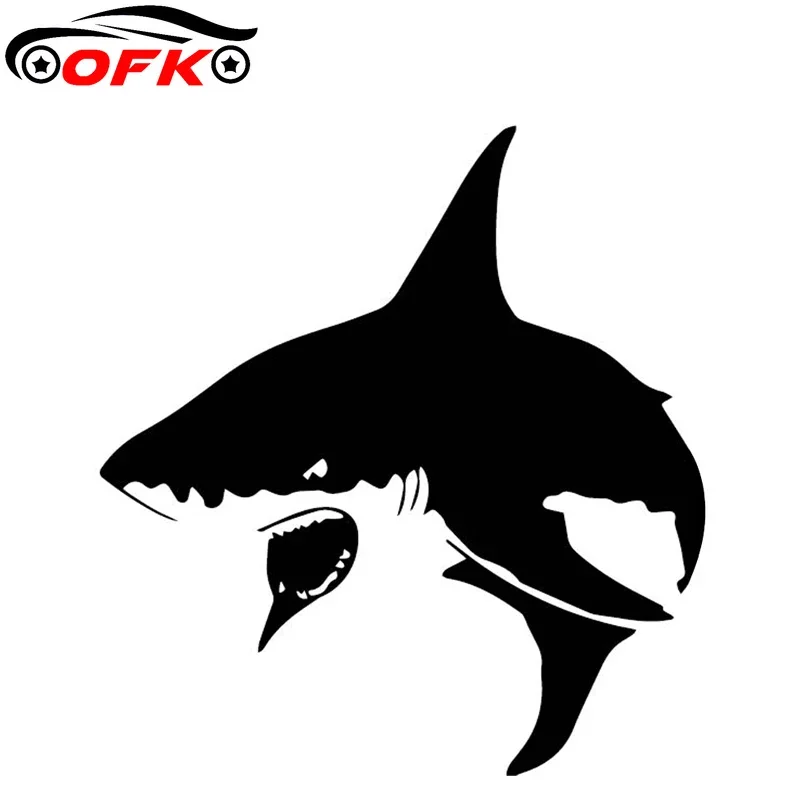 Cool Angry Sharks Vinyl Decal Body Of Car Decoration Car Stickers Black/Silver 16.1CM*15CM