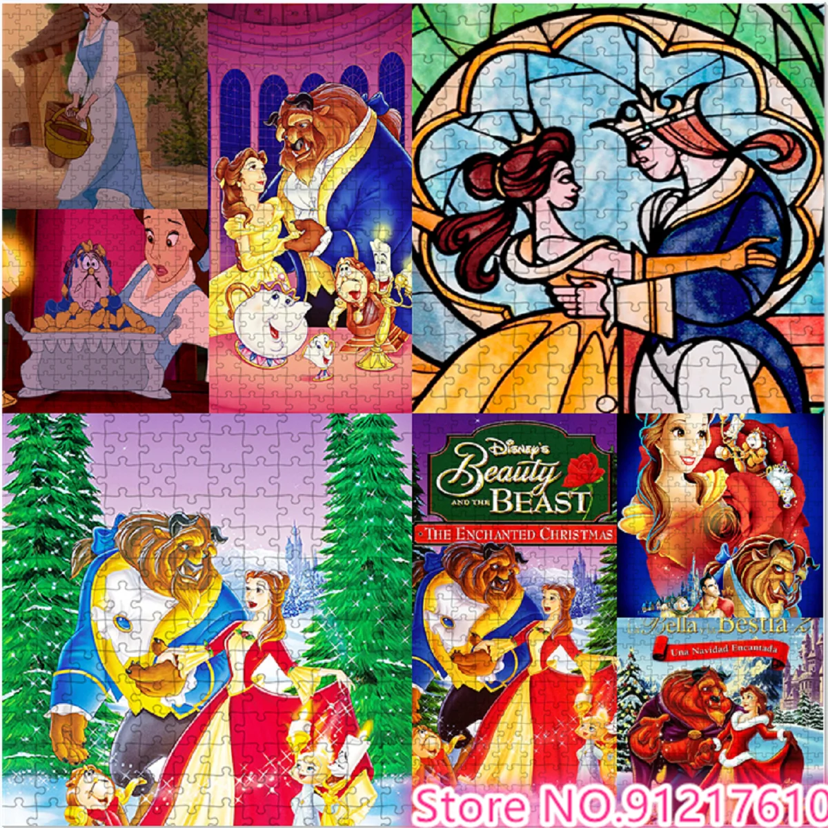 1000 Piece Puzzle Disney Beauty and The Beast Puzzle Adventure Children's Brain Burning Game Puzzle Gift Preferred