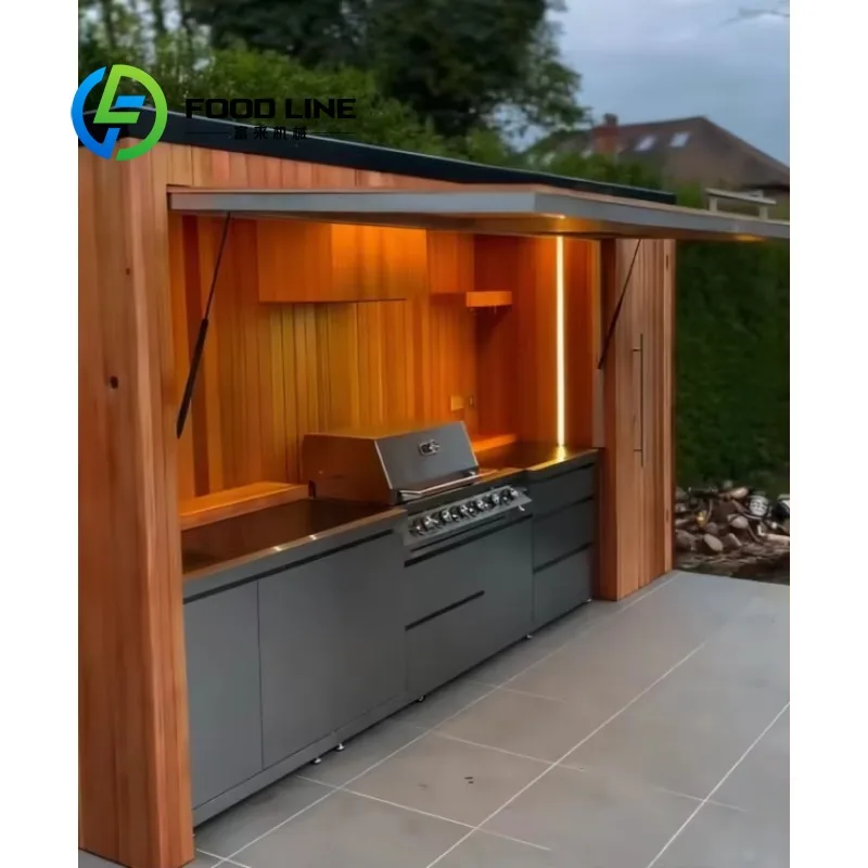

Custom Outdoor Kitchen Trailer Island with Outdoor Cooking Kitchen Modular Cabinet with Sink