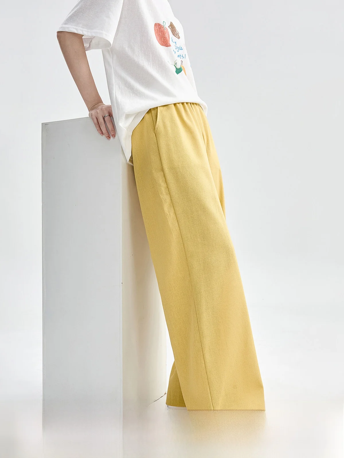 

Льняные повседневные брюки с высокой талией и широкими штанинами для женщин, летние, простые, свободные, прямые, удобные, стильные и модные