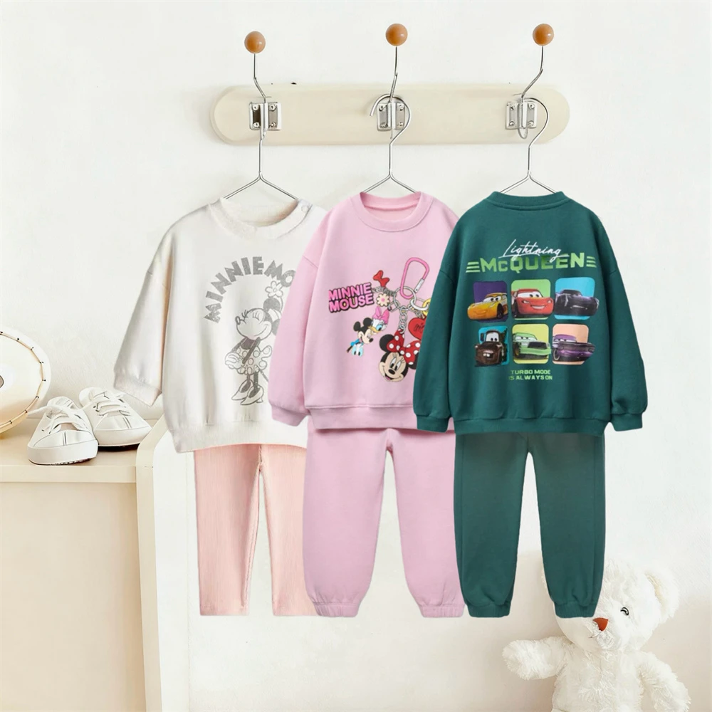 الفتيات ملابس بأكمام طويلة موضة عادية هوديي + السراويل 2 قطعة مجموعة ربيع الخريف زي جديد لطيف بلوزات فضفاضة بنطلون #1