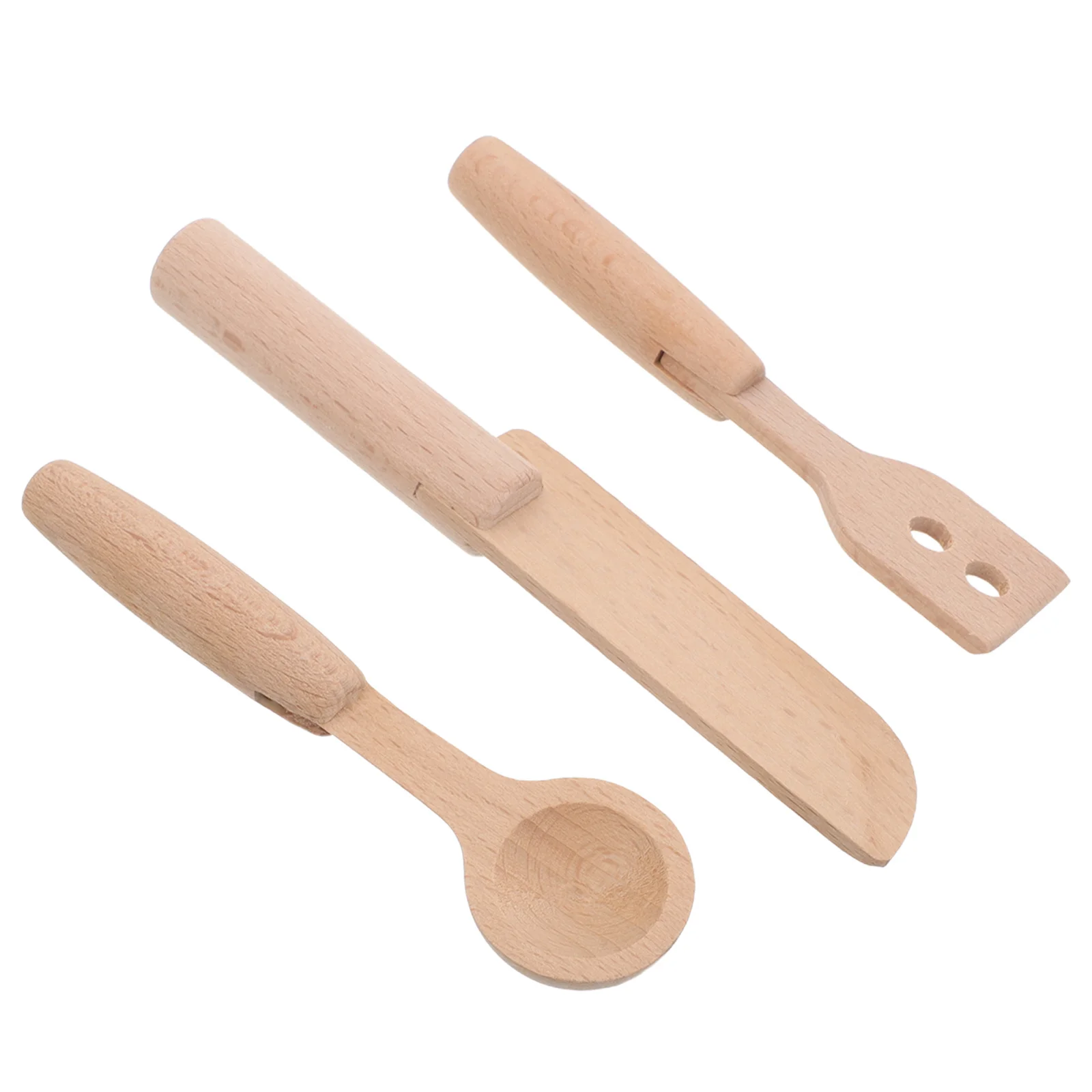 Juego de utensilios de cocina de madera para niños, cocina de simulación realista para niños pequeños con herramientas de corte de comida, juego de simulación, 3 uds.