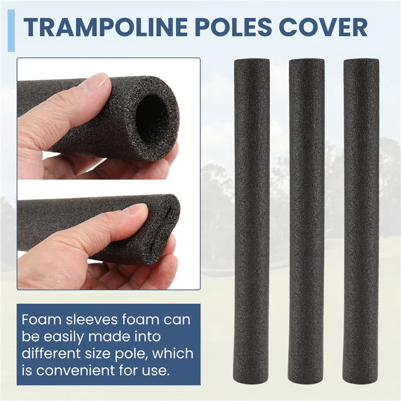 

MACH-12 Piece Trampoline Pole Foam Sleeves, Trampoline Pole Sleeves Sponge Trampoline Protective Sleeves Foam Tubing Black